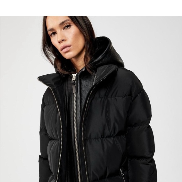 NWOT Mackage Women's Black Hooded Raffy Down Coat - Picture 1 of 9